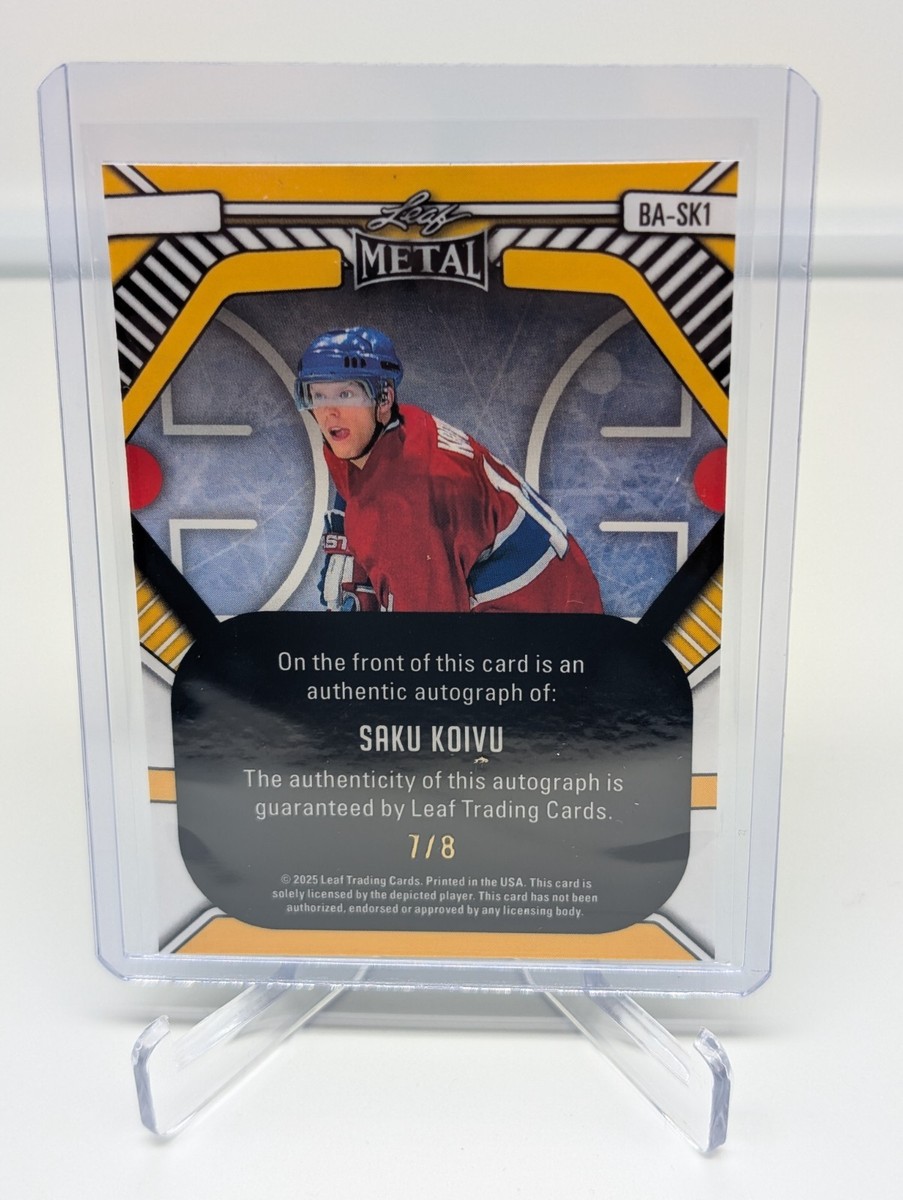 2025 Leaf Metal Hockey Legend Blue Shimmer Saku Koivu #'d 7/8 Auto