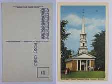 Martha Mary Chapel Reflection Postcard, Dearborn, Michigan, Linen Era