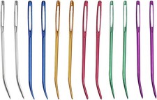 12 PCS Large Big Eye Weaving Needles Bent Tip