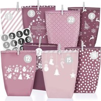 Adventskalender TüTen Zum BefüLlen 24 XXL PapiertüTen Rosa Wiederverwendbar