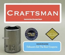 Craftsman 6 Point 38 Drive Chrome Shallow 13mm Socket Cmmt43545 13 Mm