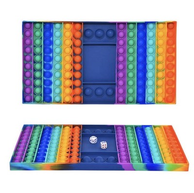 Rainbow Chess Board Toy Big Size Popit Fidget Dice Pop Push it Bubble Sensory 