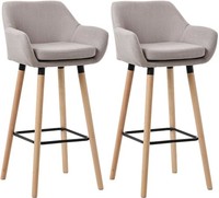 2Er Set Barhocker Grant Stoff Taupe