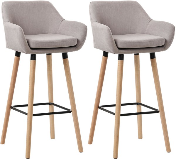 2Er Set Barhocker Grant Stoff Taupe-image