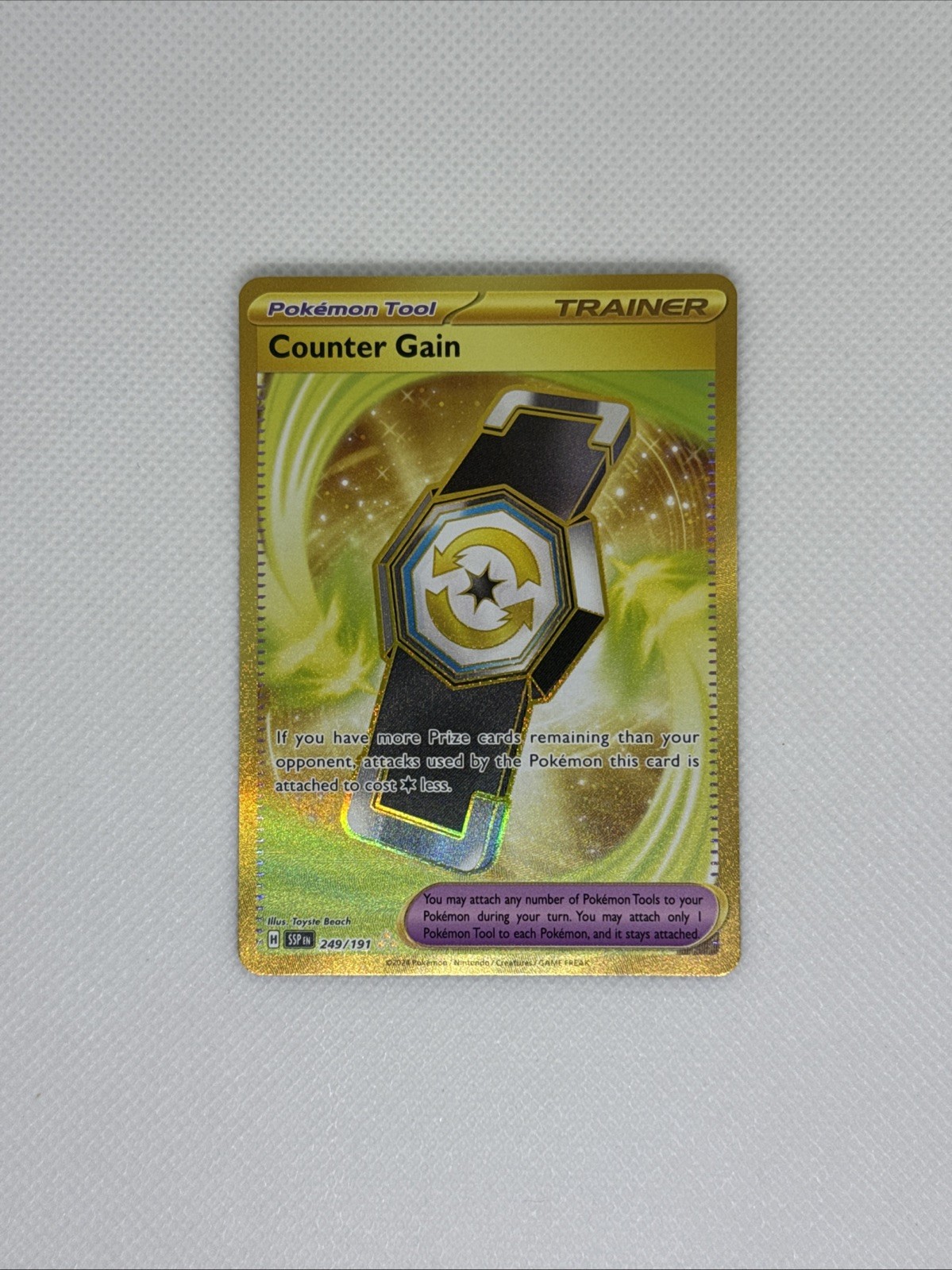 Pokémon TCG Counter Gain 249/191 Surging Sparks Trainer Gold Secret Rare Card NM