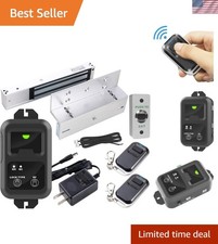 Remote Door Access Control System 600Lbs Electromagnetic Lock Kit w/Z L Brack...