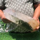 8.5LB Natural quartz crystal cluster with red fossilized bones energy healing — photo 5