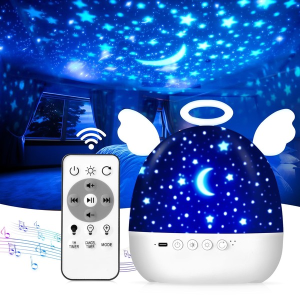 Sternenhimmel Projektor Kinder 22 Filme Nachtlicht Dimmbar 360° Drehbar Baby-image