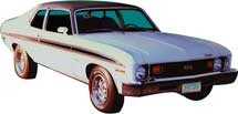 1973 Nova White Ss Stripe Set 1973 Nova White Ss Stripe Set