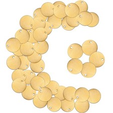 50 Pcs 1-1/4 Inch Round Brass Tags Blank Metal Stamping Key Brass Tags