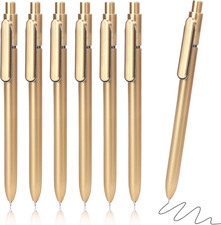 6 Pack Black Gel Pens 0.5Mm Black Gel Ink Pens Bulk Fine Point Quick Drying Pens