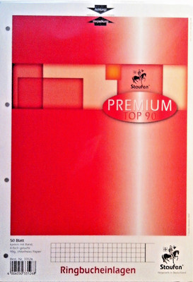 Ringbucheinlagen Staufen 3-er-Set DIN A4 Kariert & Randlinie Lin.28 Premium 50Bl