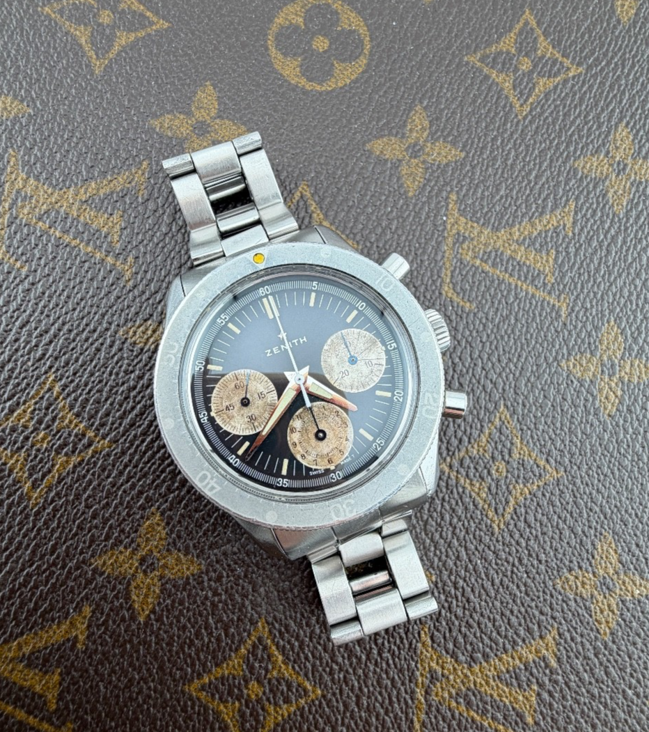 Zenith Sub Sea Diver Vintage Ghost Bezel Black Dial