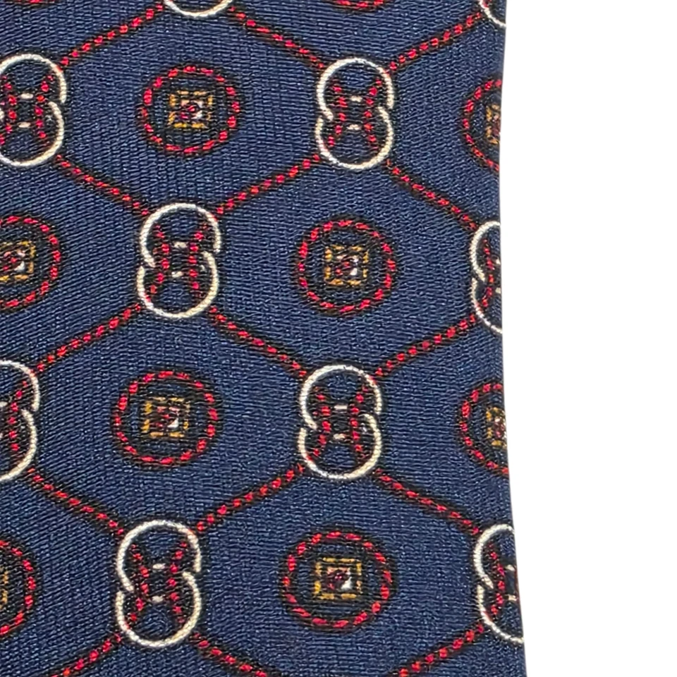 Corbata Paolo Gucci Para Hombres Azul Marino Talla Única Tejida Seda Clásica Diseñador Moda Foto 3 de 4