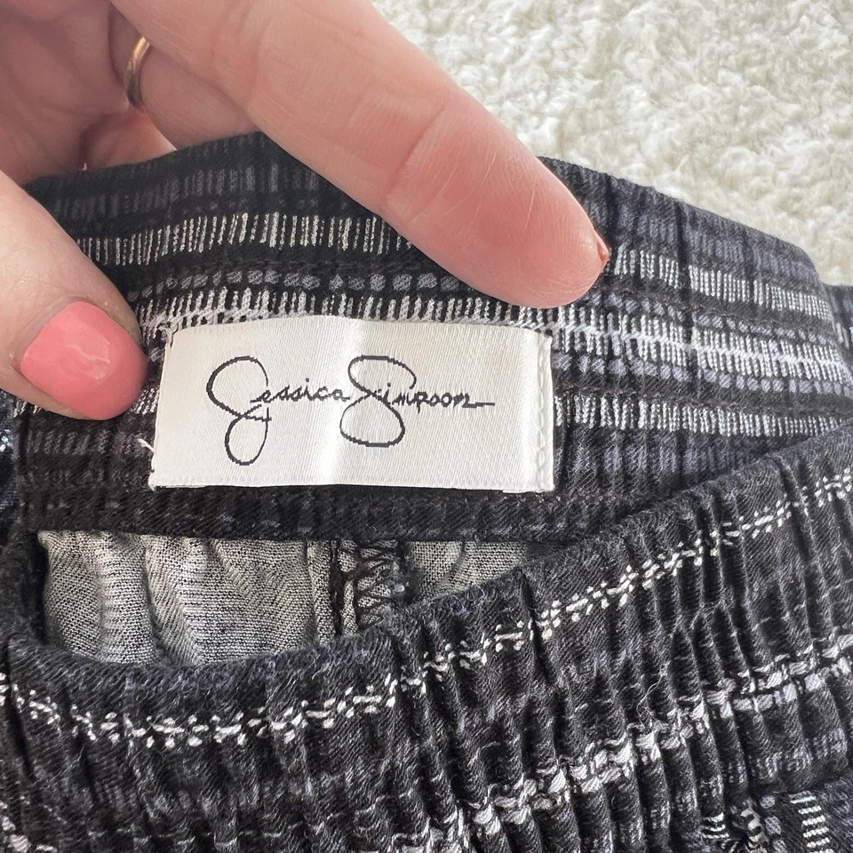 Pantalón al tobillo Jessica Simpson para dama estampado suave tiro alto mediano M negro blanco Foto 3 de 4