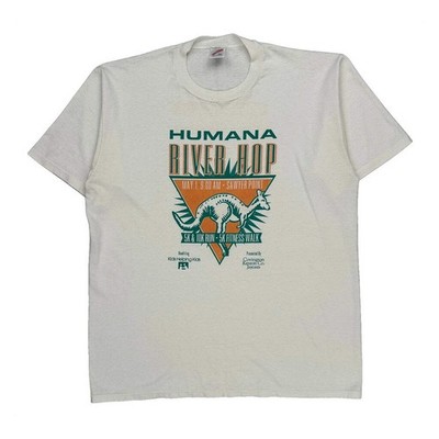 Humana River Hop Jerzees Graphic T-Shirt - XL White Cotton Blend