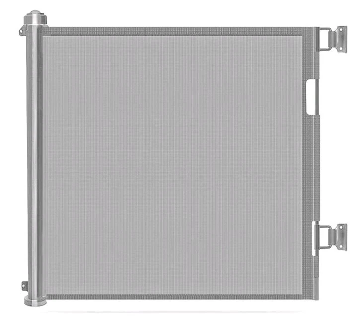 Wodondog Retractable Stair Gate for Baby, Safety Dog Gate 150cm, 86cm Grey B136
