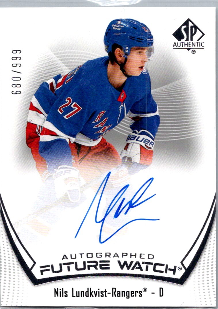 2021-22 SP Authentic #141 Nils Lundkvist Future Watch Auto 680/999