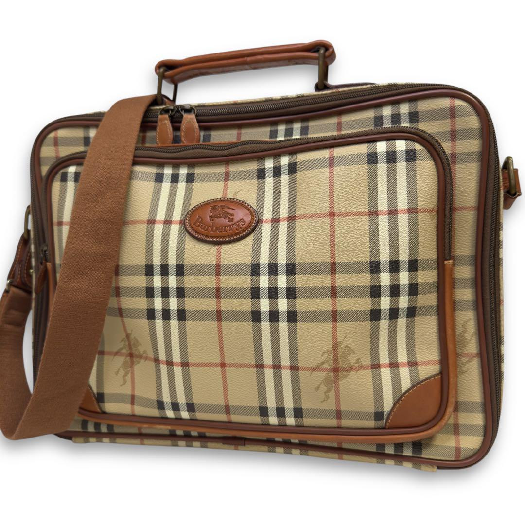 Burberry Nova Check 2way Shoulder Bag Handbag Beige Brown Burberry Nova Check 2way Shoulder Bag Handbag Beige Brown