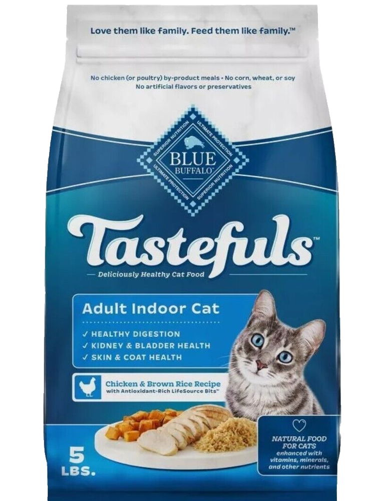 Blue Buffalo Tastefuls Dry Cat Food Adult Chicken & Brown Rice 5lb Bag