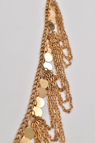 Cintura scuotitore vintage pendente moneta multicatena grosso oro metallizzato 26"-32" anni 80 - Foto 6 di 12