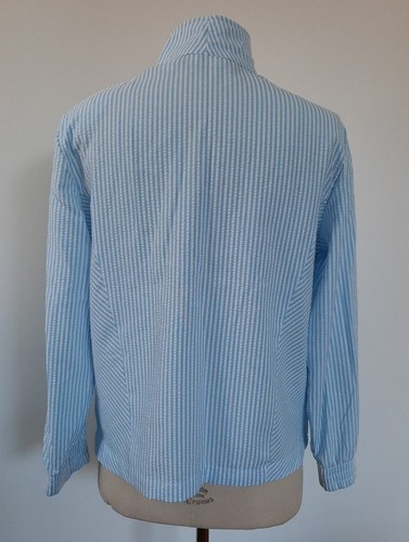 Draper's & Damon's Petites Zip Jacket Size PS Long Sleeves Blue White Stripe - Picture 7 of 14