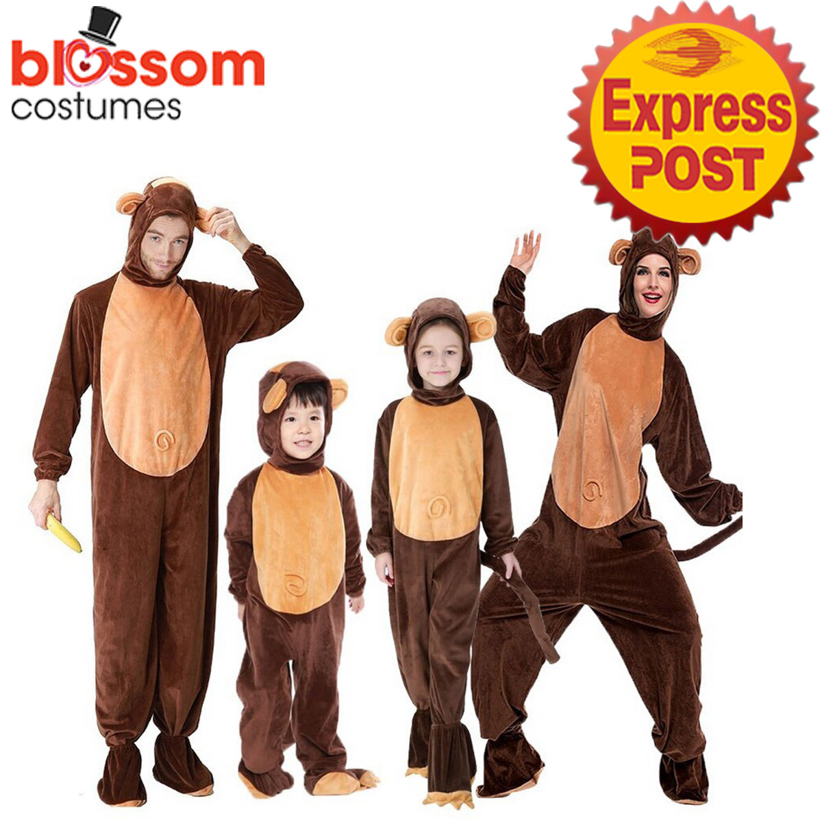 N219 Monkey Jumpsuit Family Mens Womens Boys Girls Costume Zoo