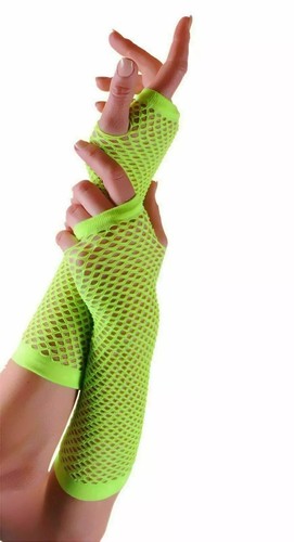Colour Fishnet Gloves Lace Long Short Fingerless Fancy Dress Party Accessories - Picture 17 of 33