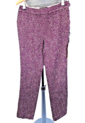 Rochas Hose Seide Jacquard Lila Silber Chino Crop Formal IT 40 UK 8 YOOX