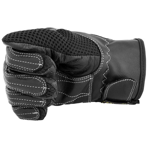 Mens Motorcycle Short biker scooter Rider Leather Gloves Knuckle Protection - Picture 7 of 9