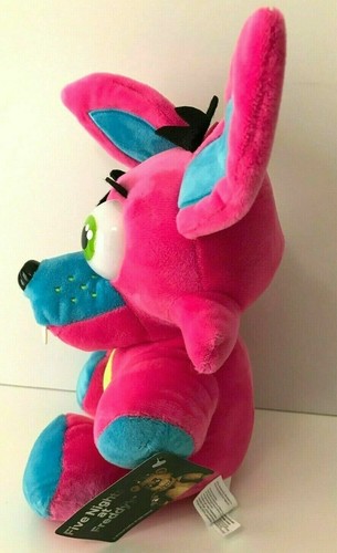 XLARGE 16" FNAF FOXY ROSA LUZ NEGRA NEÓN. PELUCHE CON LICENCIA. Nuevo con etiquetas. SUAVE - Imagen 2 de 3