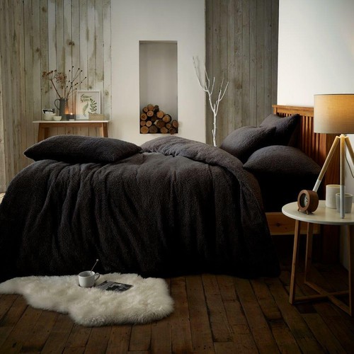 Teddy Fleece Duvet/Quilt Cover Set Soft Warm Bedding Single Double King Size Bed - Picture 14 of 26