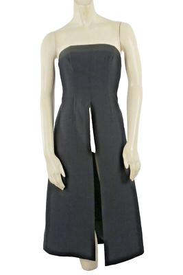Collective Black Strapless High Slit Long Tunic Top Dress Size XS | eBay