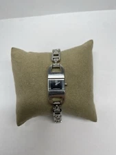 Movado ESQ Ladies Stainless Steel Swiss Watch Swiss Movement Piercing Black Dial