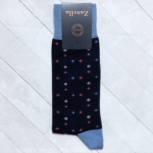 Calcetines de vestir Zanella Italia para hombre de lujo 1pr Crew mezcla de algodón suaves - Imagen 6 de 32