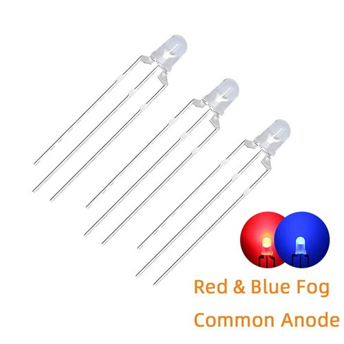 LED de 3 mm 3 pines rojo/amarillo rojo/azul rojo/verde amarillo/verde bicolor difuso Leds - Imagen 22 de 24