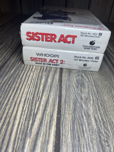 Sister Act 1 & 2 Back In The Habit VHS Tape Whoopi Goldberg New & Sealed - Picture 2 of 7