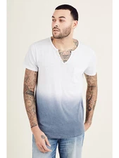 True Religion Men's Dip Tie Dye V-Neck Pocket Tee T-Shirt