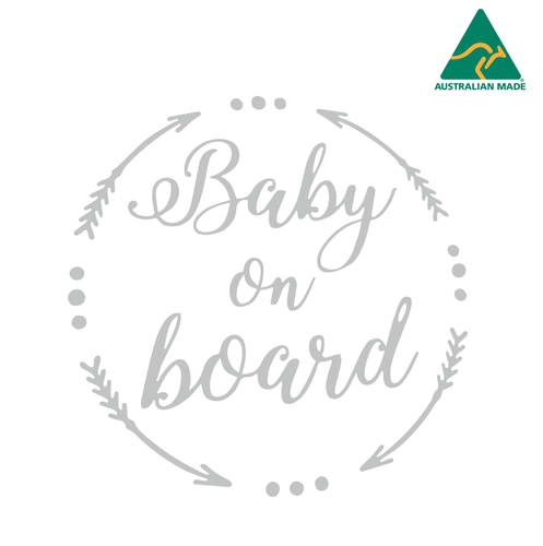BABY ON BOARD Baby Warning Vinyl Decal Sticker 12 cm x 12 cm - Picture 14 of 16