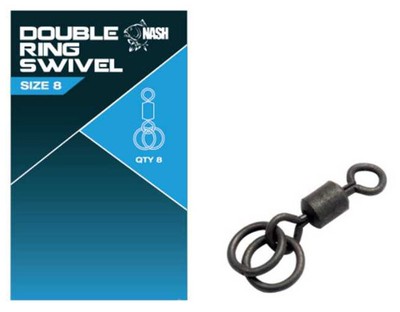  Doppelringwirbel schwarz von Nash Tackle - Nash Double Ring Swivel