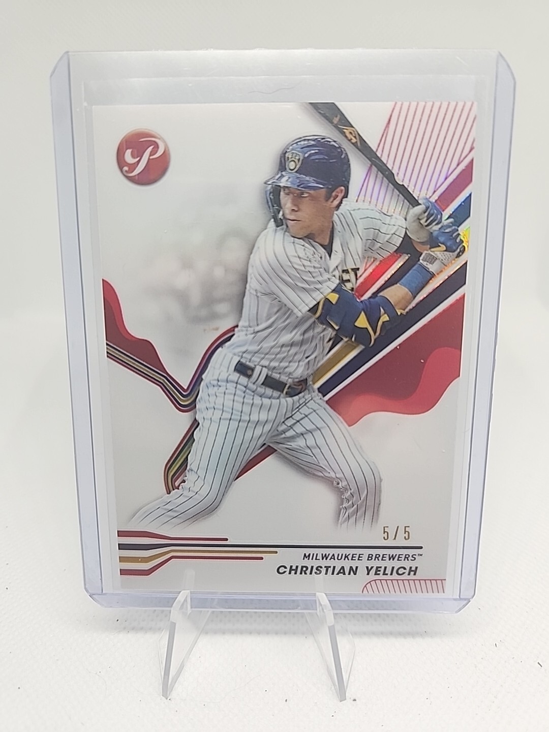 2024 Topps Pristine - Christian Yelich SP 5/5 Red Refractor Brewers