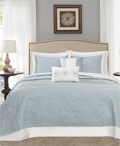 Madison Park Bedding Ashbury 5 Piece Reversible Bedspread Set Blue