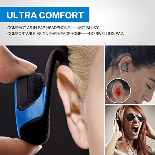 Małe słuchawki Bluetooth Wrap Around Head - sportowy bezprzewodowy zestaw słuchawkowy z wbudowanym - Zdjęcie 6 z 6