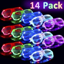 14 Pack Light Up Glasses 4 Color Led Glasses For Kids Men Women Glow In The Dark