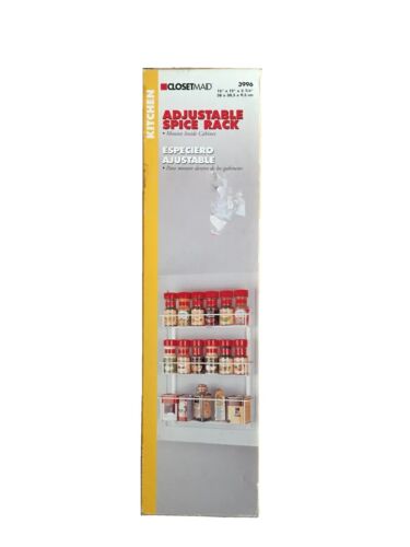 ClosetMaid White Metal Wall Mount Kitchen Cabinet Spice Rack 15" x 12" x 3 3/4"