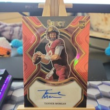 TANNER MORGAN 2023 Select Draft Picks Red Prizm Rookie RC AUTO SP