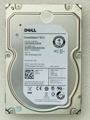 NEW Dell 529FG ST4000NM0023 4TB 7.2K 6G 128MB Cache 3.5" SAS HDD Hard Drive - Picture 2 of 5