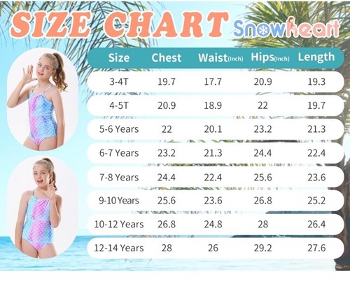 Girls Swimsuit One Piece Halter Bathing Suit Colorful Print Kids Summer Beach - Picture 5 of 5