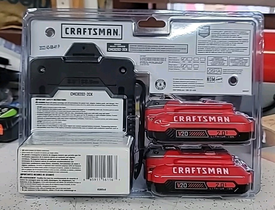 Craftsman V20 CMCB202-2CK 20V MAX Lithium-Ion Starter Kit pc