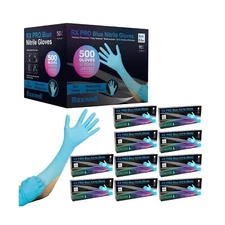 Raxwell Disposable Extended Cuff Nitrile Gloves | Heavy Duty Long Nitrile Glo...